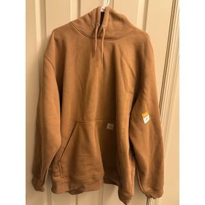 Carhartt Midweight Brown Loose Fit Hooded Pullover Sweatshirt‎ Size 2XL